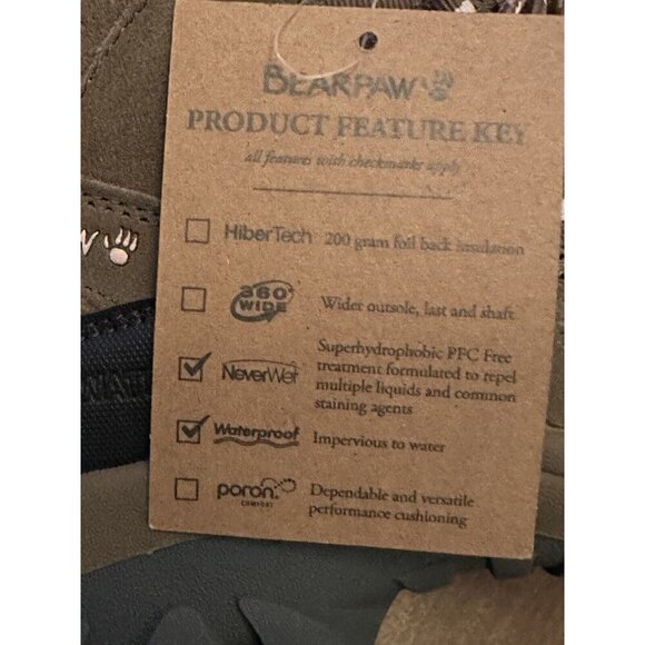 Bearpaw Tallac‎ Boot Natural Tan Womens 9 Hiking Boot New - Picture 12 of 12